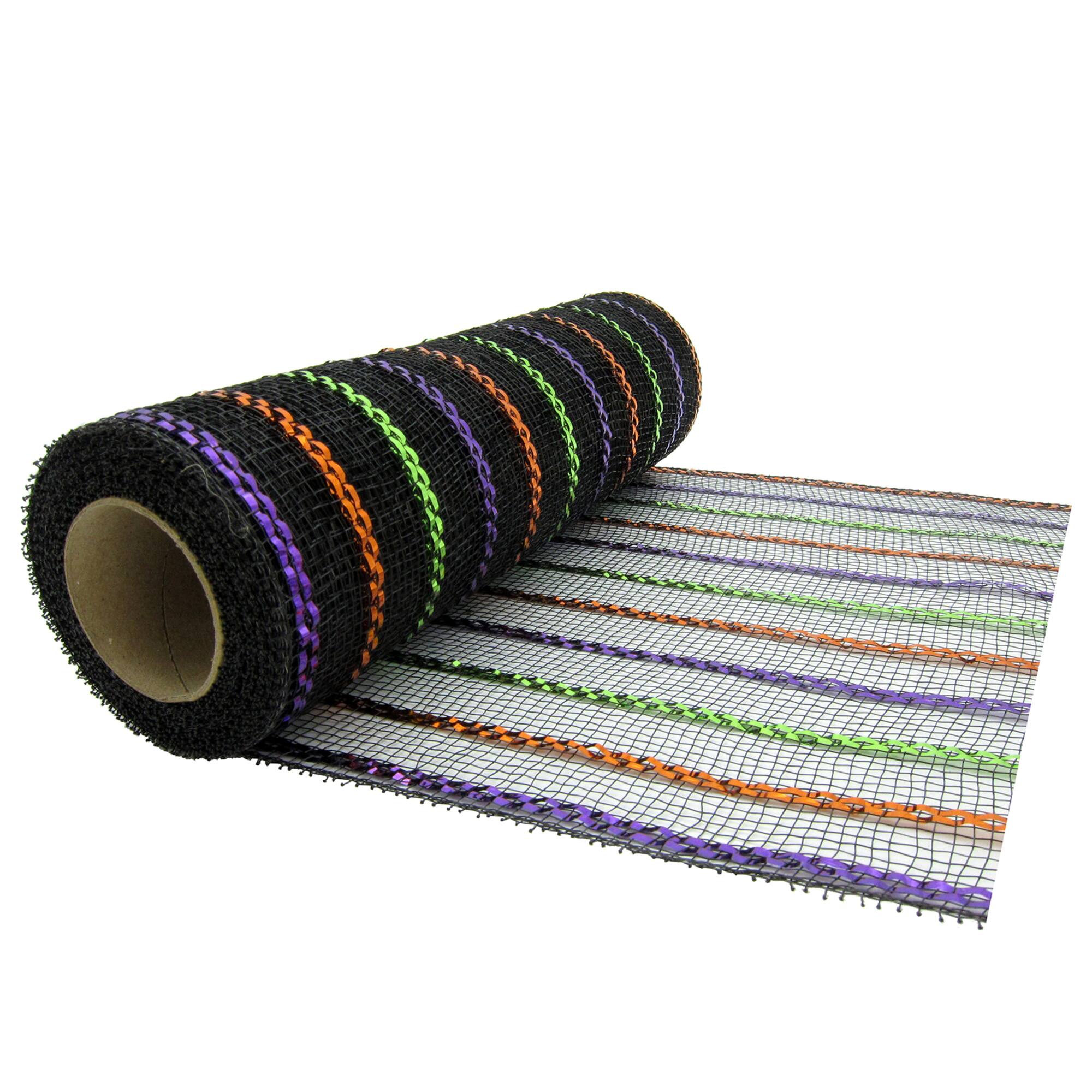 10" x 19ft. Black Striped Mesh by Celebrate It™